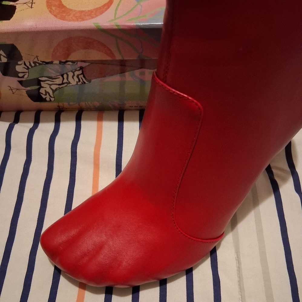 Jeffrey Campbell Red Heeled Boots Bold Statement - Picture 12 of 15